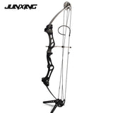Adjustable 50-60 Pounds M107 Compound Bow wih Black/Camo Color Aluminum Handle and Glass Fiber Bow Limbs for Archery Hunting