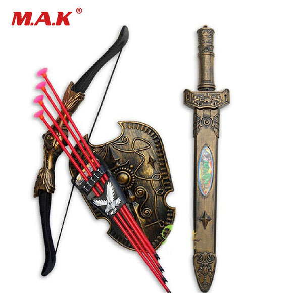 New Gift for Children Toys Swords Shiled Bow and Arrow Sword Shield Sucker Simulation Archery Plastic SwordsToy Set